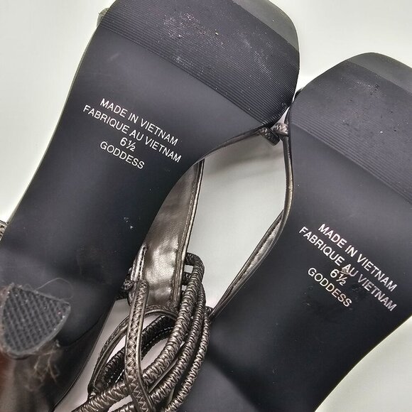 Women's Silver/Grey Strappy Heels, Size 6.5 - Picture 10 of 14
